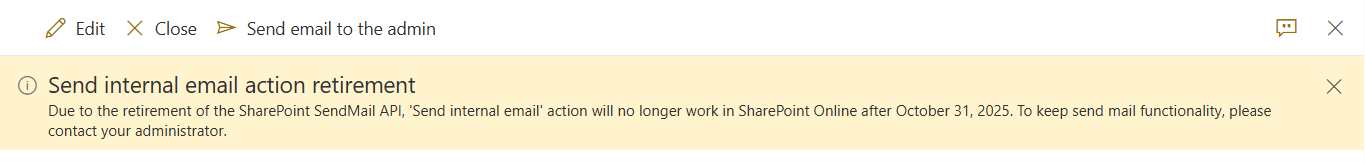 SendEmailActionRetirementRuntime.png